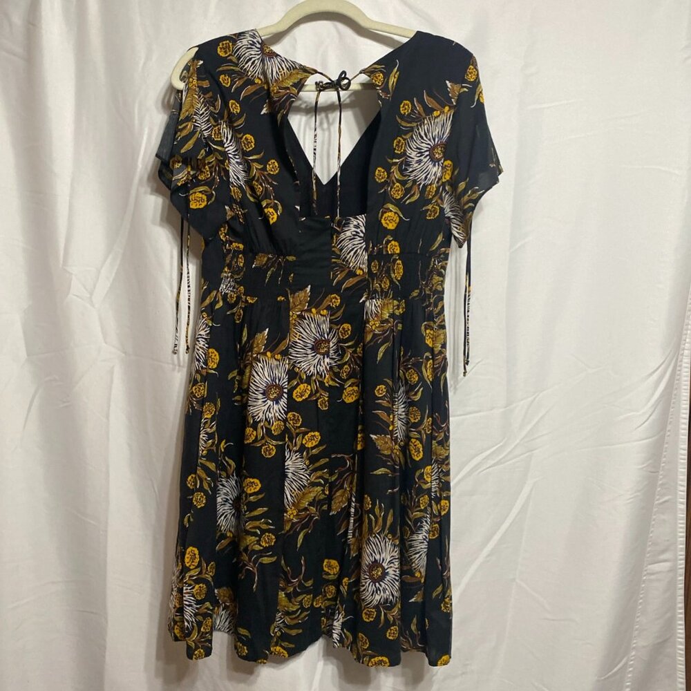 Madewell Open-Back Mini Dress in Painted Blooms L8759 8 Cotton Blend